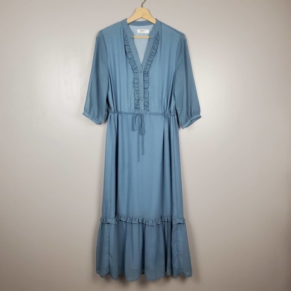 MSCH Blue Midi Cottagacore Petticoat Dress MEDIUM - Picture 4 of 8